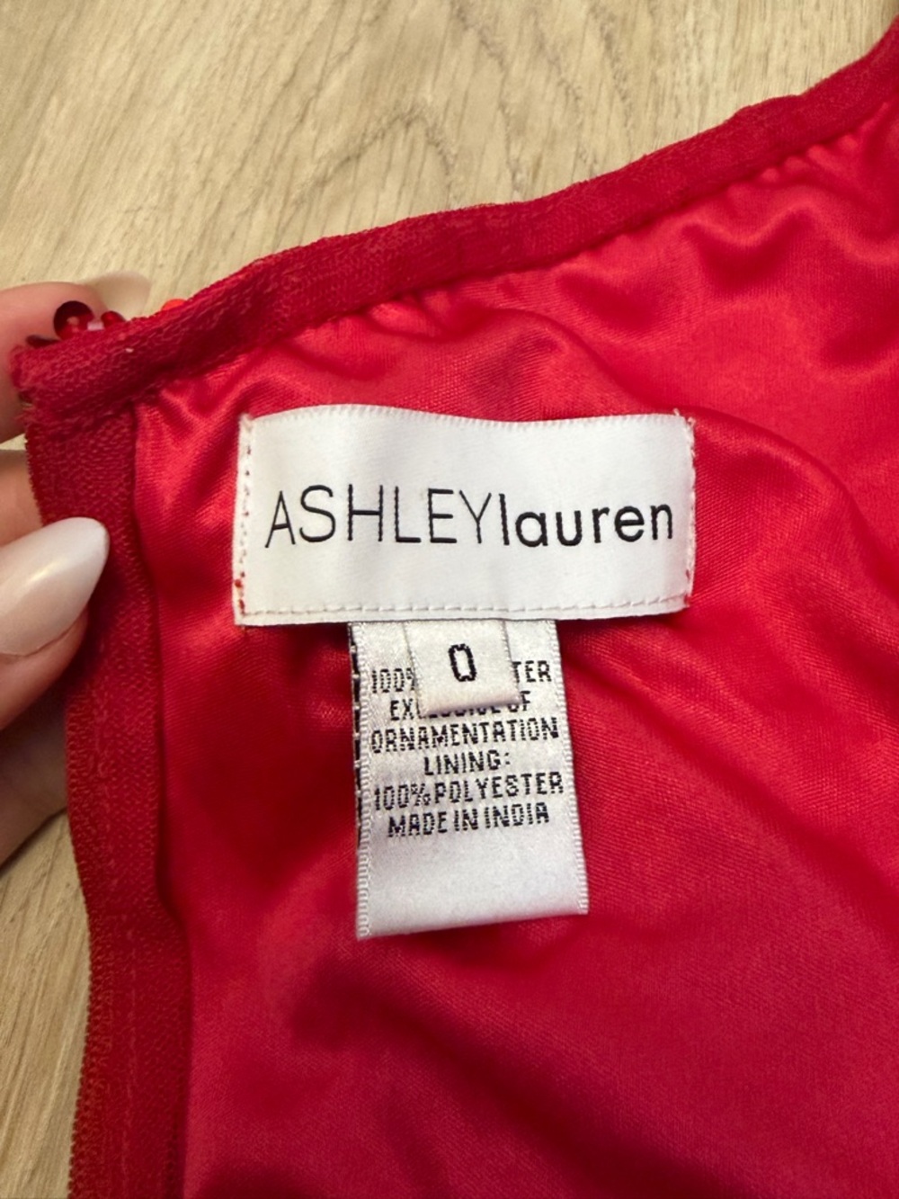 Ashley Lauren Red Sequin Two-Piece Cocktail Set - Picture 3 of 8